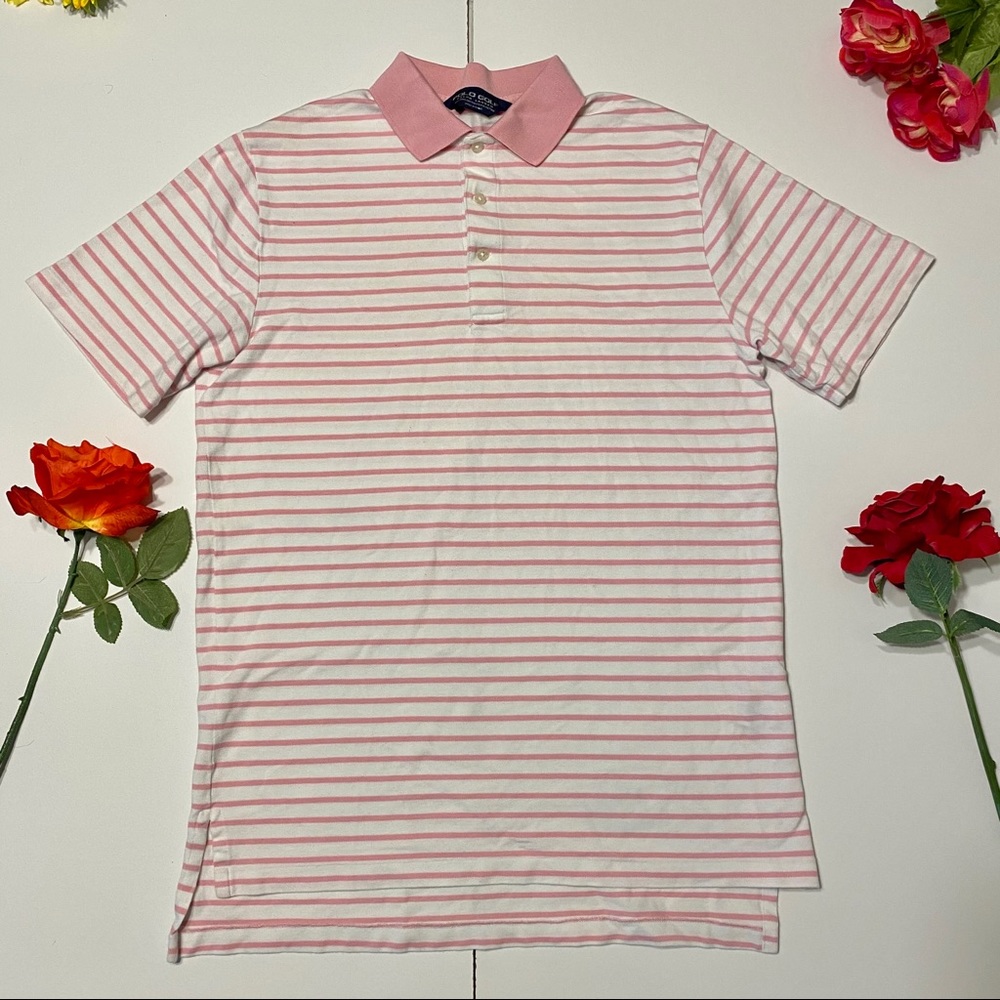 Polo Golf by Ralph Lauren Pink White Stripe Shirt